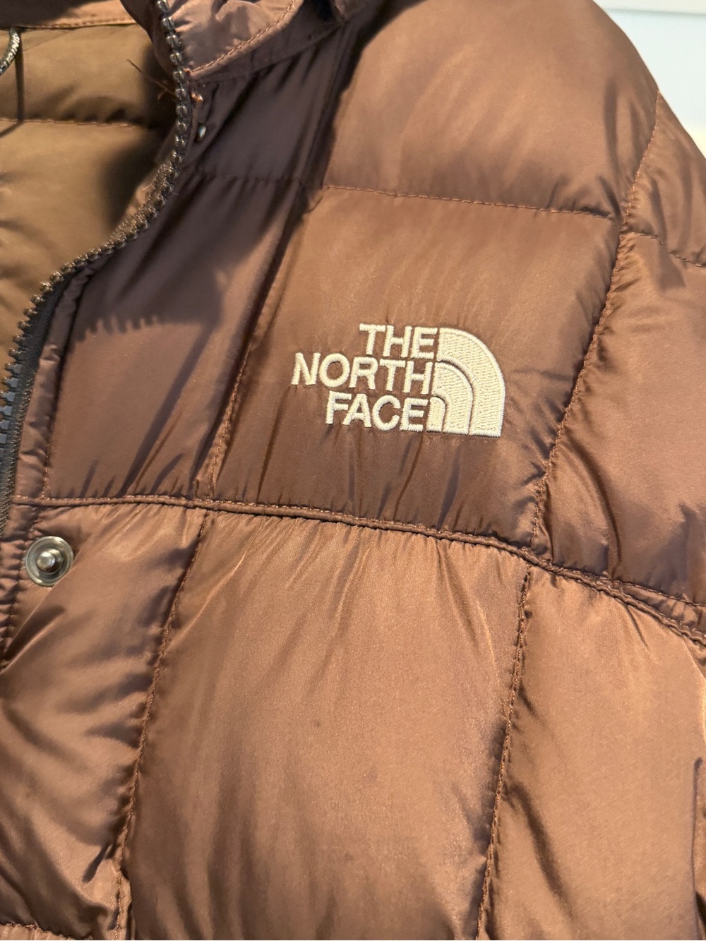 The North Face Metropolis 600 Fill Down Parka Brown Hooded Coat Women’s M - Picture 3 of 9